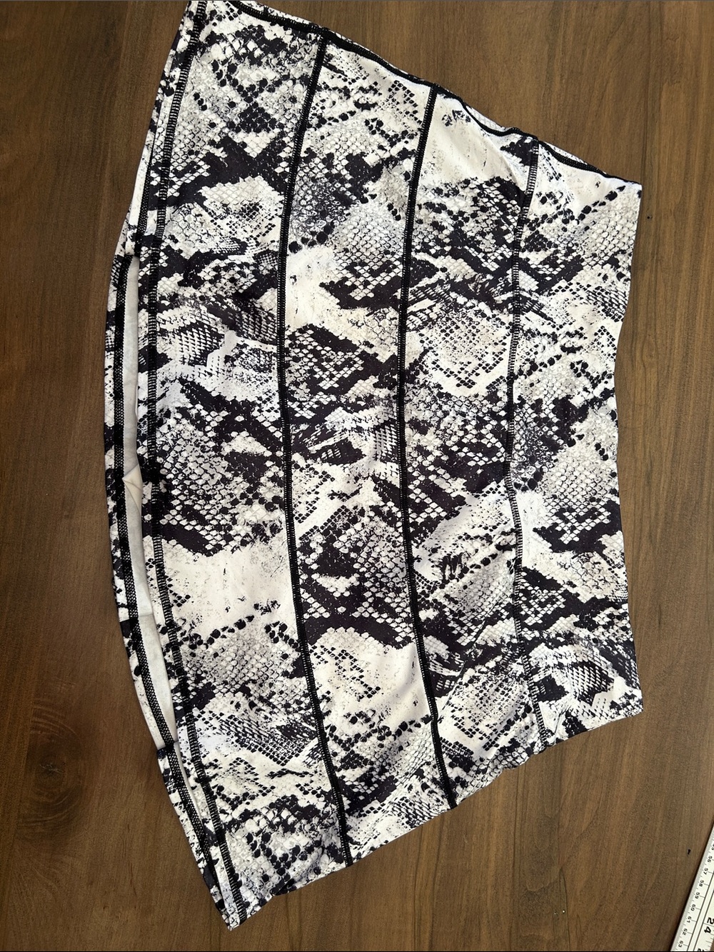 Ideology Black & White Snake-Print Mini Skirt